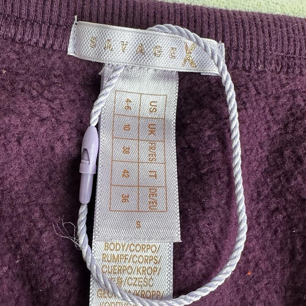 Savage X Fenty Plum Purple Lounge Bra Size 4-6 S Cloth Bralette - Picture 4 of 6